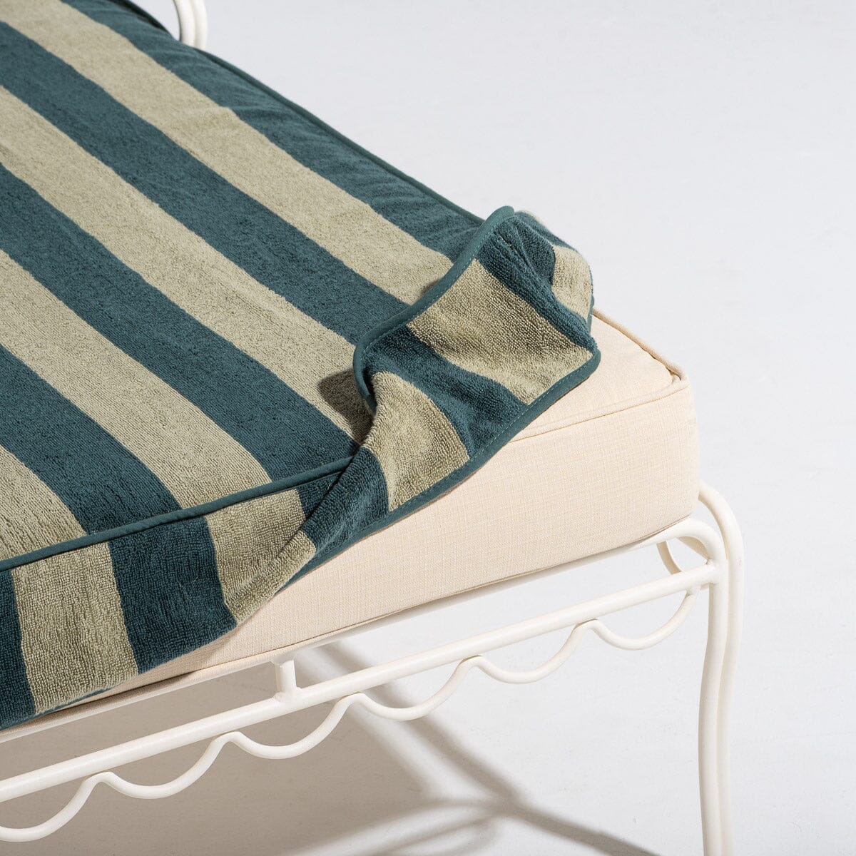 The Lounger Towel - Terry Green Stripe Lounger Towel Business & Pleasure Co. 