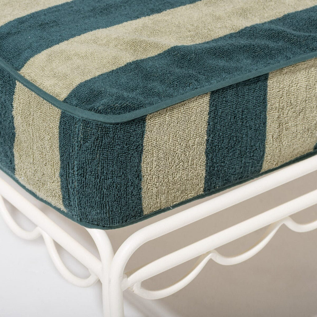 The Lounger Towel - Terry Green Stripe Lounger Towel Business & Pleasure Co. 