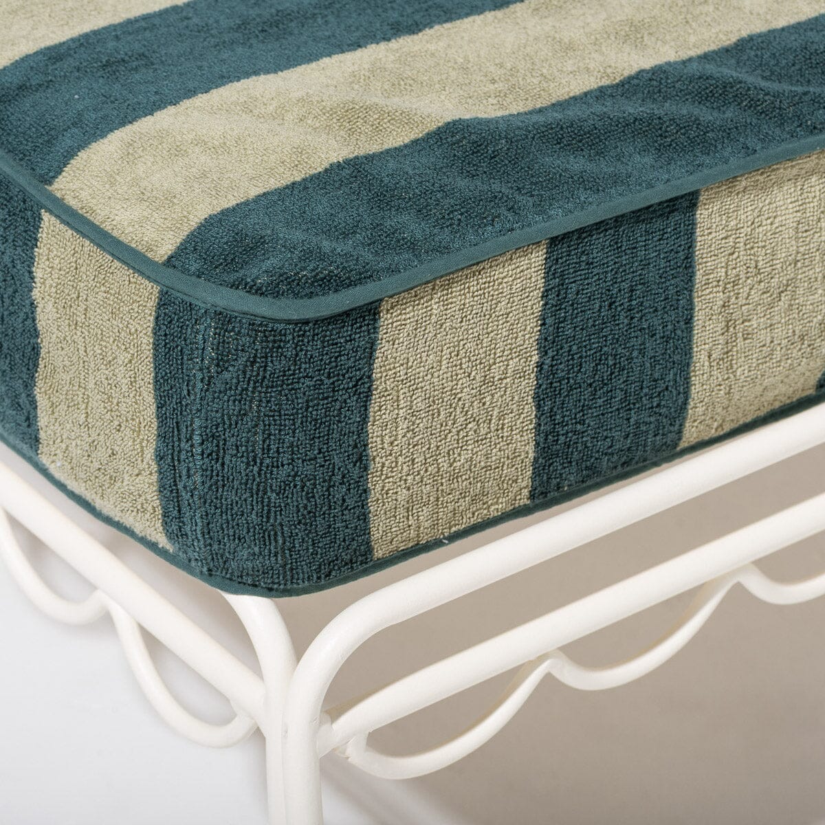 The Lounger Towel - Terry Green Stripe Lounger Towel Business & Pleasure Co. 