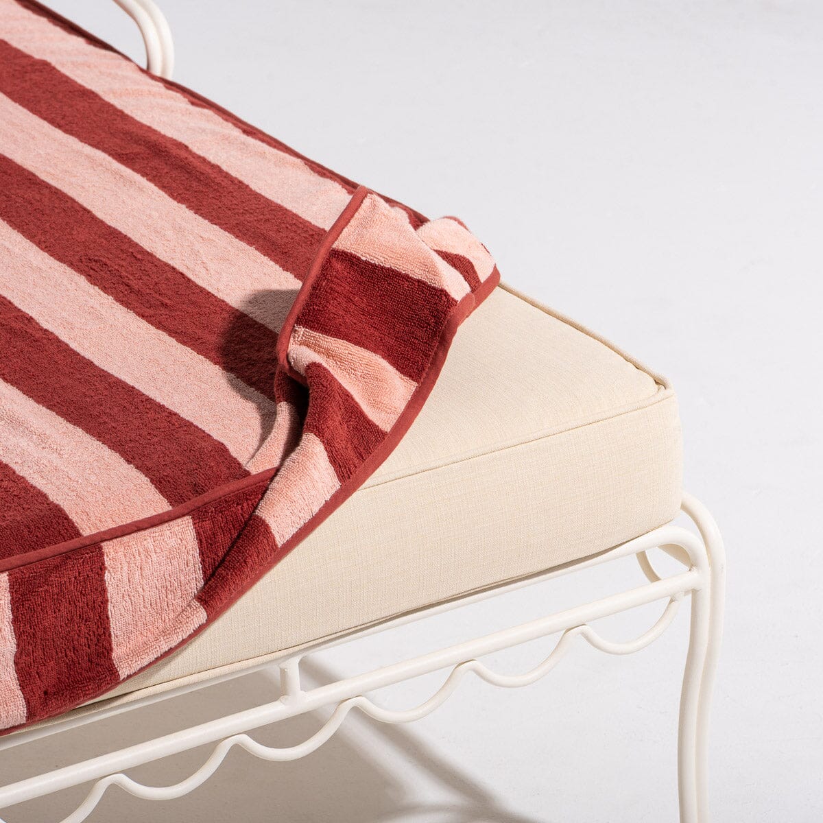 The Lounger Towel - Terry Terracotta Stripe Lounger Towel Business & Pleasure Co. 