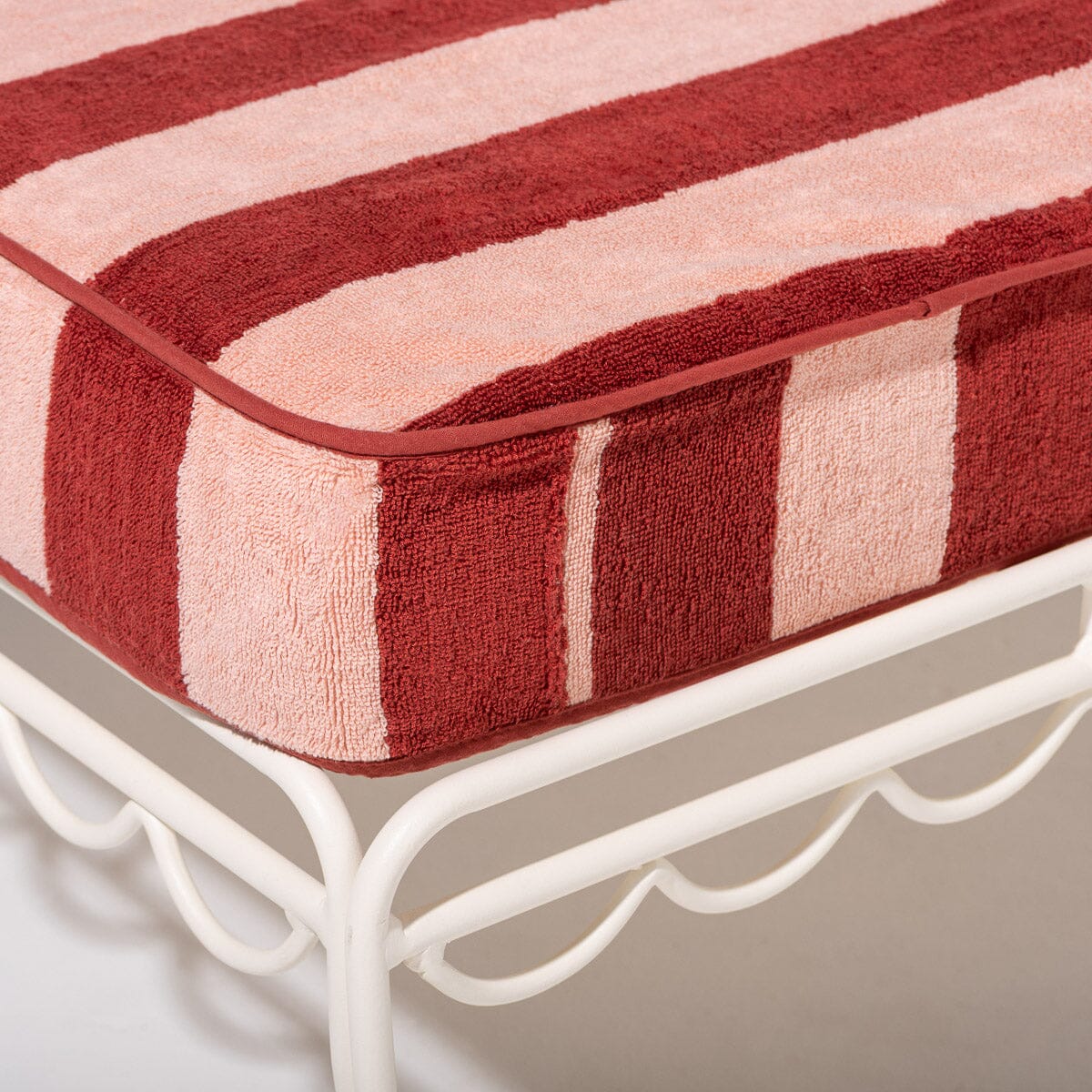The Lounger Towel - Terry Terracotta Stripe Lounger Towel Business & Pleasure Co. 