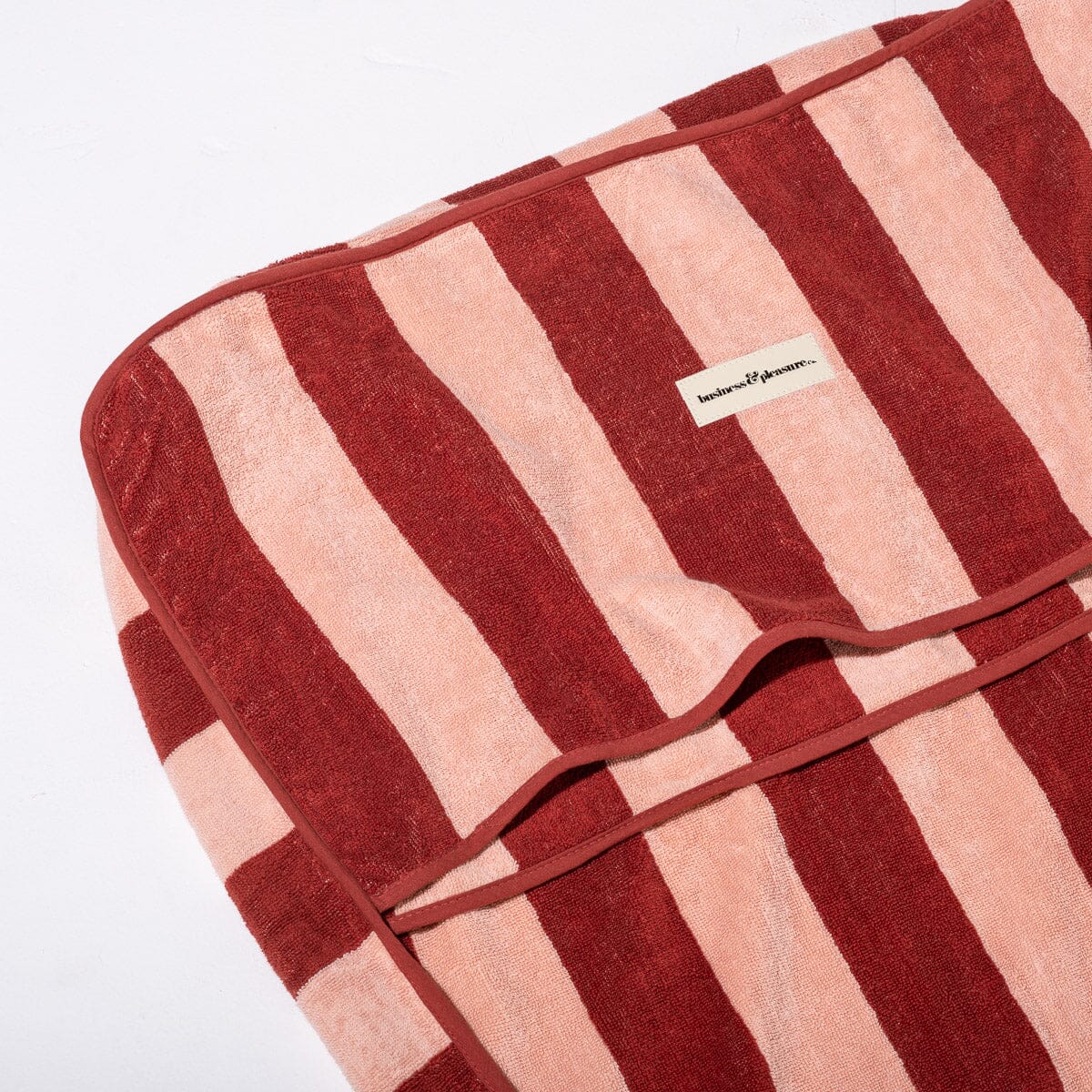 The Lounger Towel - Terry Terracotta Stripe Lounger Towel Business & Pleasure Co. 