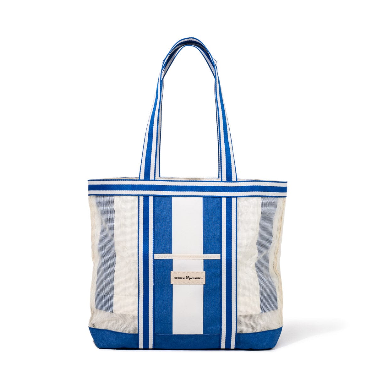 The Mesh Beach Bag Business & Pleasure Co. Crew Mediterranean Blue Stripe 
