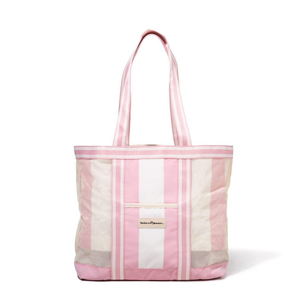 The Mesh Beach Bag Business & Pleasure Co. Crew Pink Stripe 