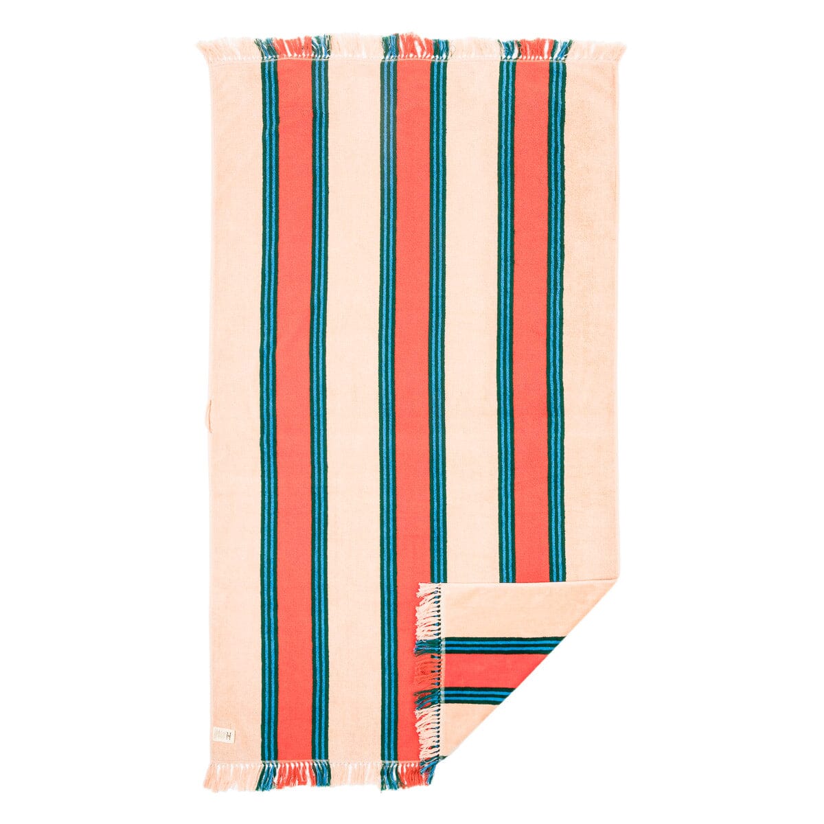 The Beach Towel - Bistro Dusty Pink Stripe Beach Towel Business & Pleasure Co 