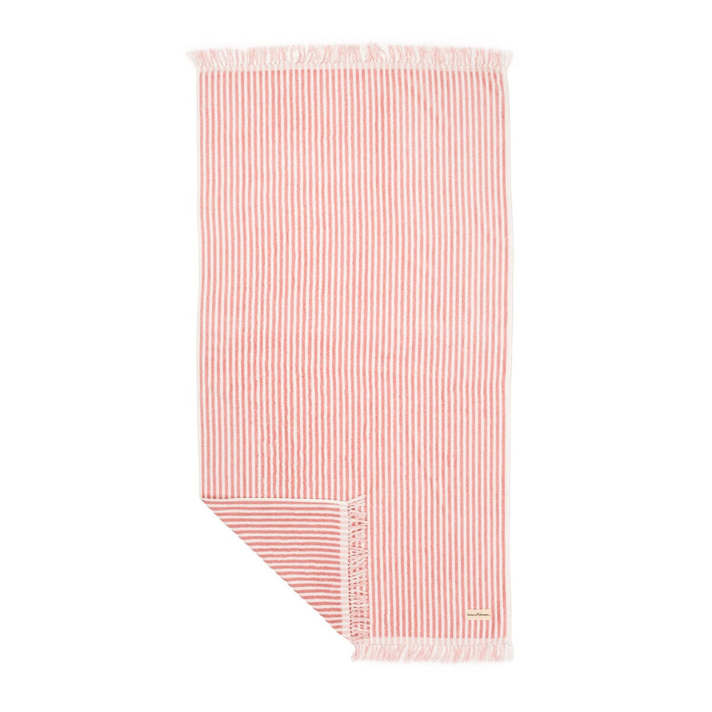 The Beach Towel - Lauren's Pink Stripe Beach Towel Business & Pleasure Co 