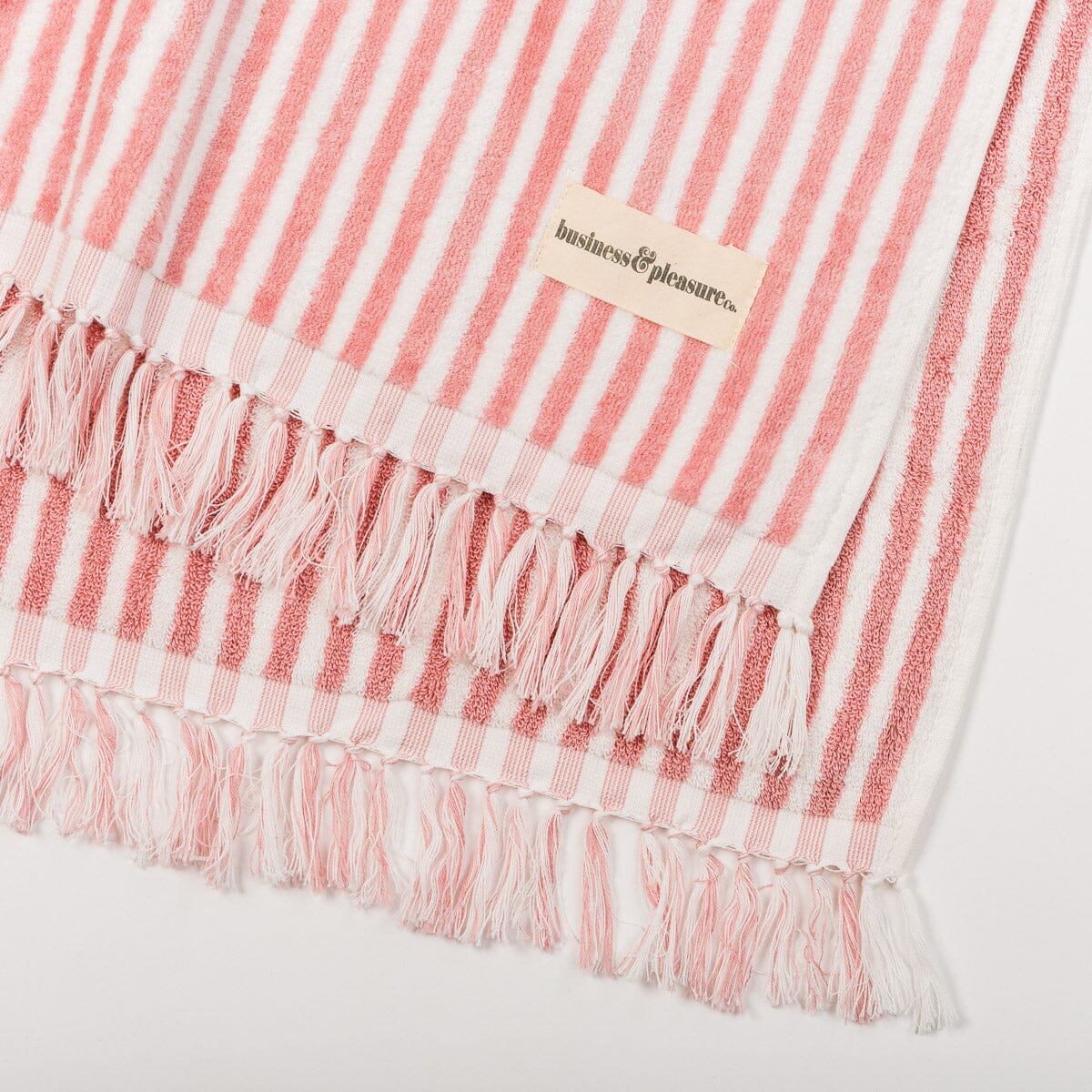The Beach Towel - Lauren's Pink Stripe Beach Towel Business & Pleasure Co 