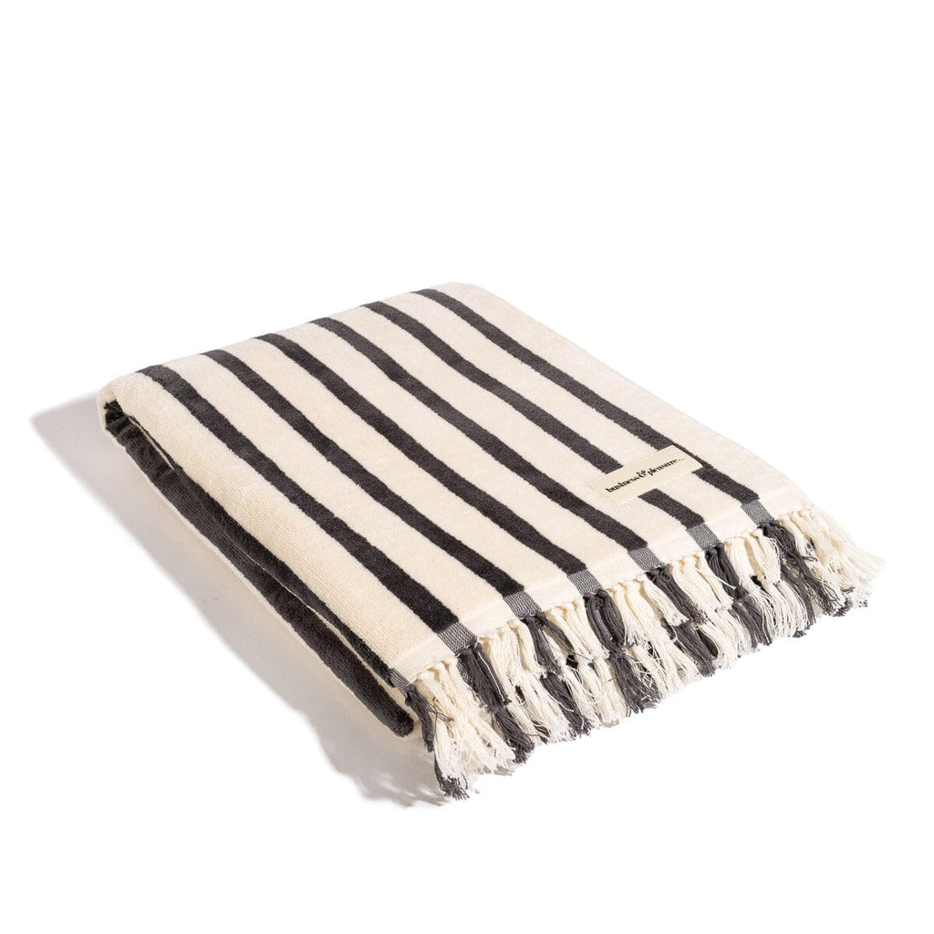 The Beach Towel - Monaco Black Stripe Beach Towel Business & Pleasure Co. 