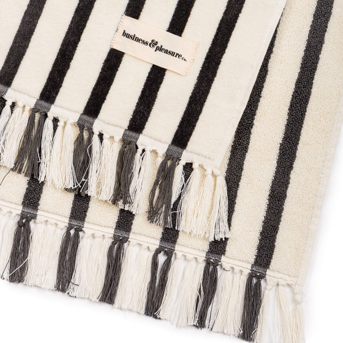 The Beach Towel - Monaco Black Stripe Beach Towel Business & Pleasure Co 