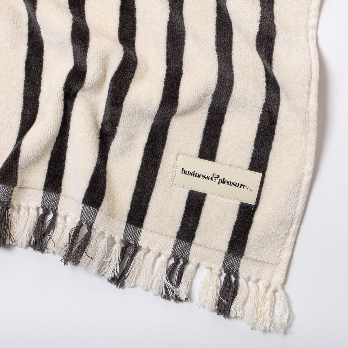 The Beach Towel - Monaco Black Stripe Beach Towel Business & Pleasure Co. 