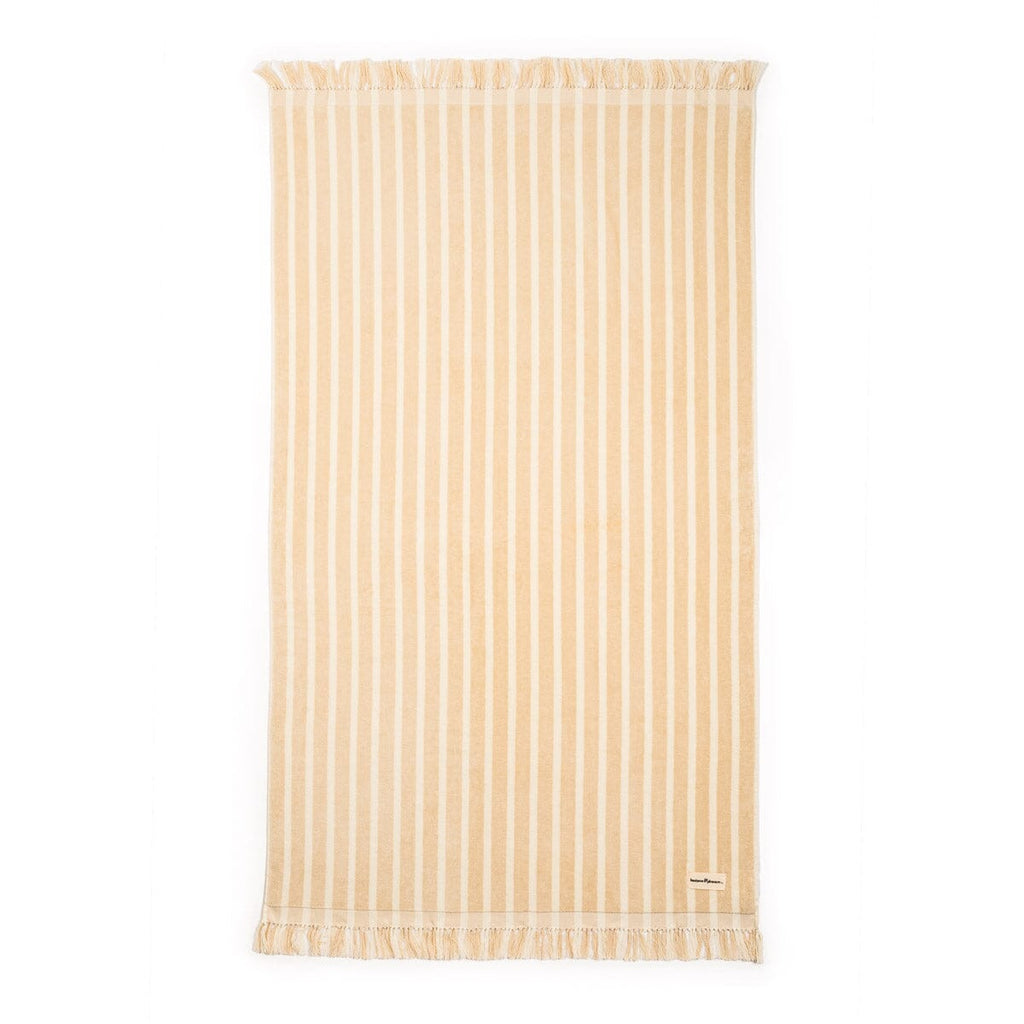 The Beach Towel - Monaco Natural Stripe Beach Towel Business & Pleasure Co 