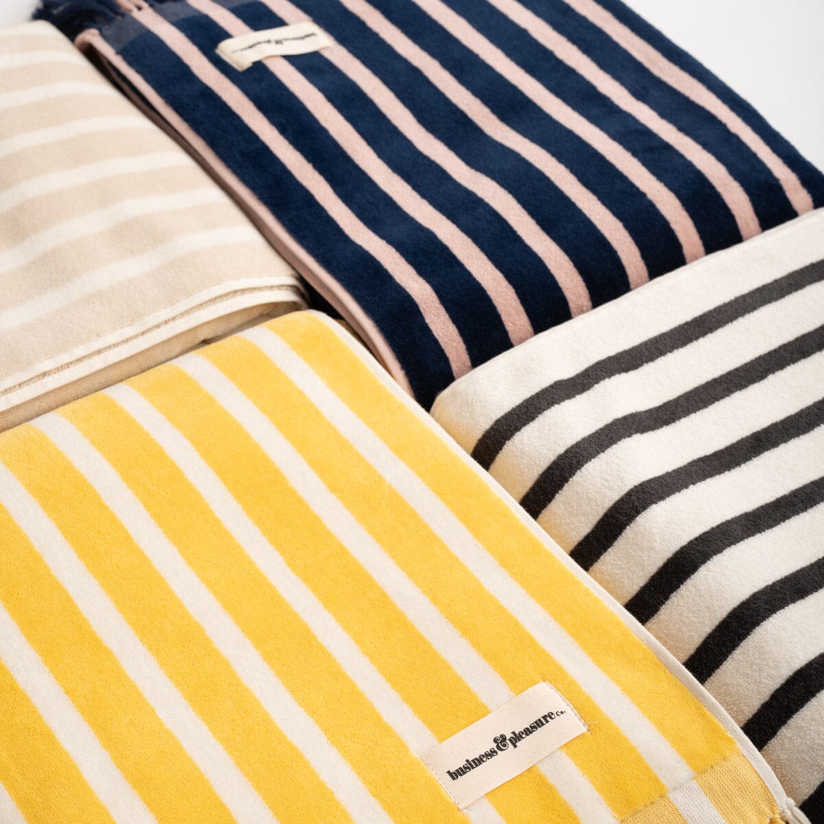 The Beach Towel - Monaco Natural Stripe Beach Towel Business & Pleasure Co 