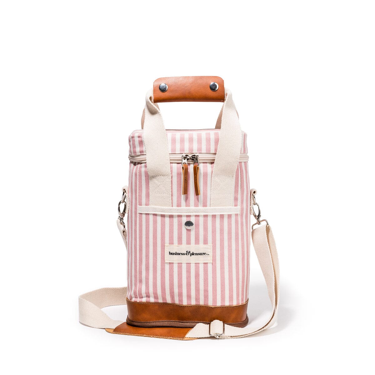 The Wine Cooler Tote Bag - Laurens Pink Stripe