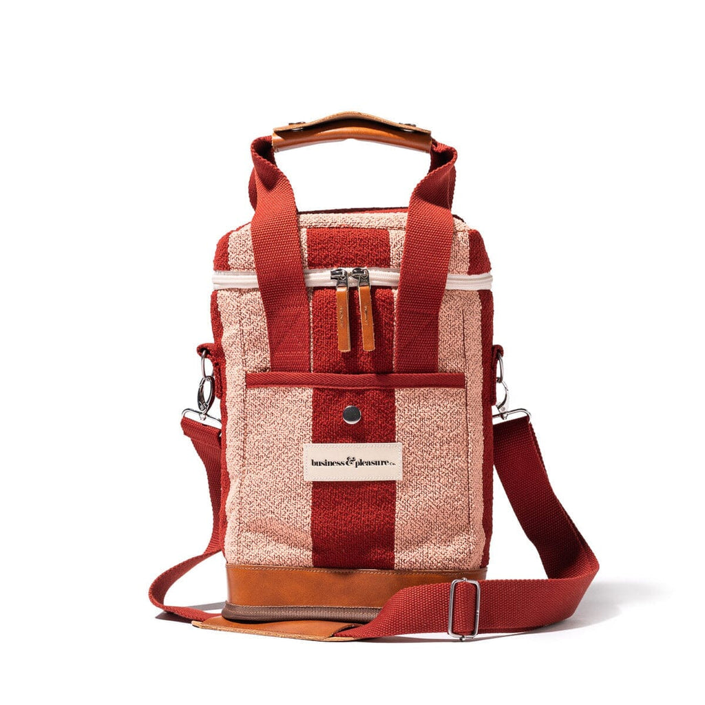 The Wine Cooler Tote Bag - Terry Terracotta Stripe Wine Cooler Tote Bag Business & Pleasure Co. 