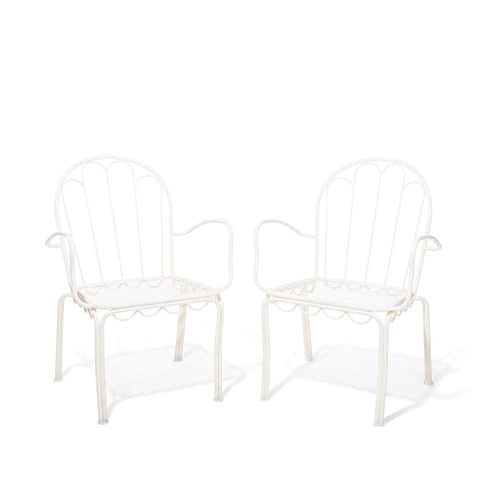 The Al Fresco Dining Chair Set - Antique White Bundle Business & Pleasure Co. 
