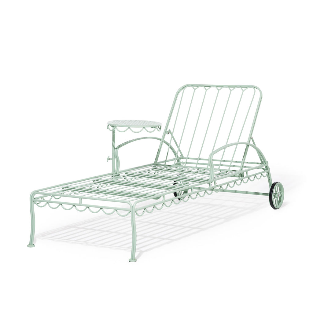 The Al Fresco Sun Lounger Frame in Sage Green