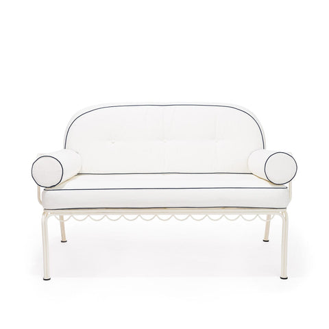 The Al Fresco Love Seat Cushion Cover Set - Rivie White | Business ...