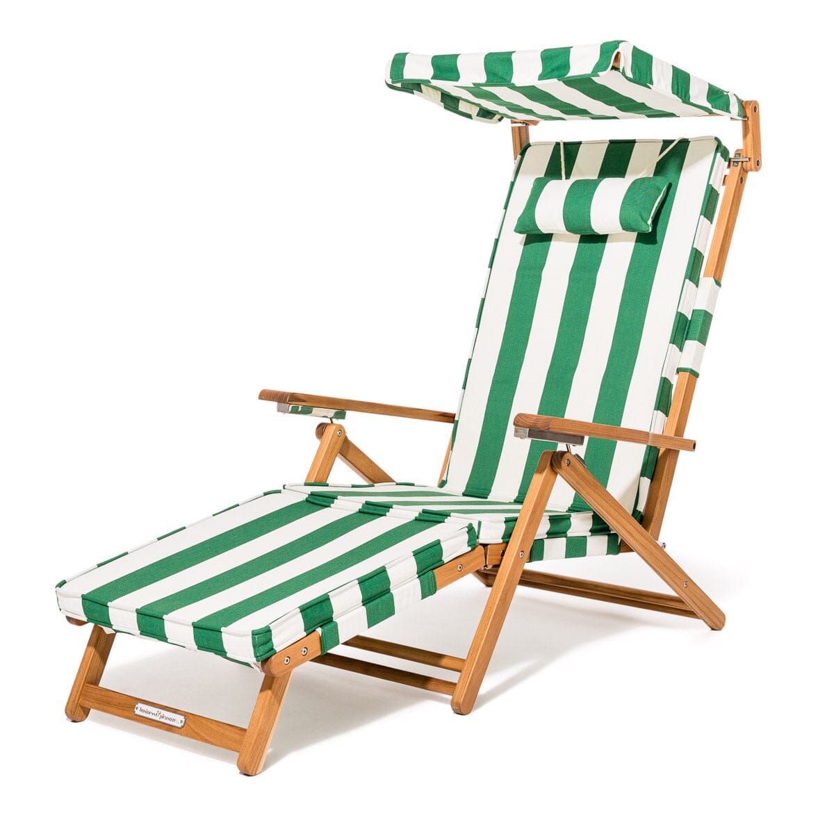 Product image of The Club Chair - Teak Natural - Crew Canyon Green Stripe Club Chair Business & Pleasure Co. 