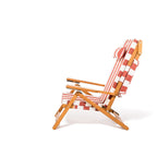 The Club Chair - Teak Natural - Crew Le Sirenuse Stripe Club Chair Business & Pleasure Co. 