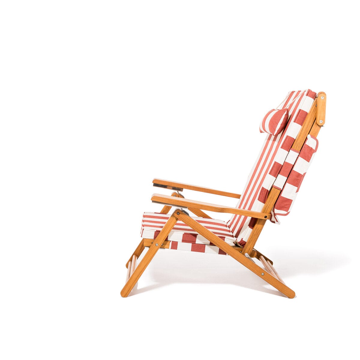 The Club Chair - Teak Natural - Crew Le Sirenuse Stripe Club Chair Business & Pleasure Co. 
