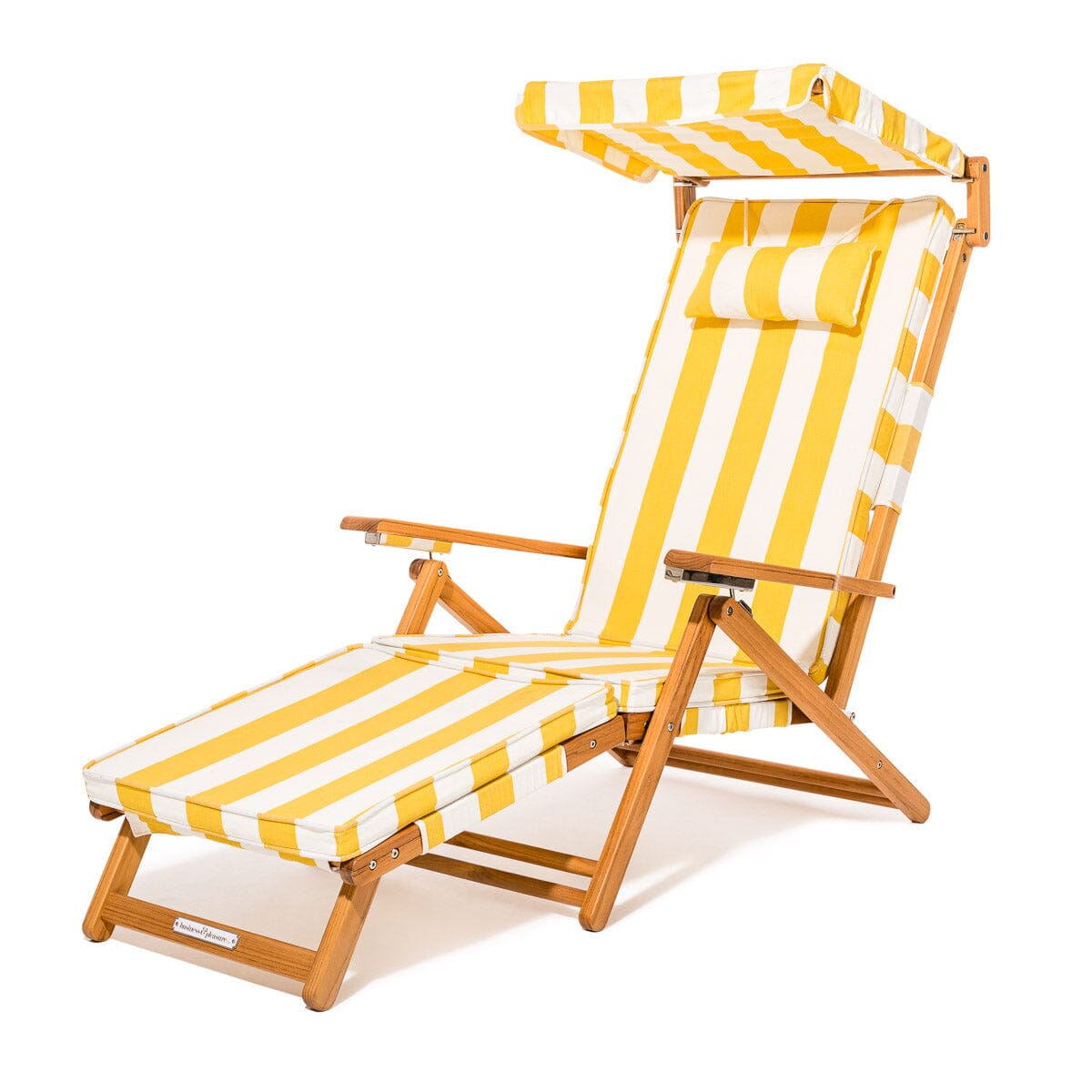 Product image of The Club Chair - Teak Natural - Crew Mimosa Yellow Stripe Club Chair Business & Pleasure Co. 