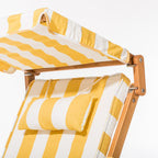 The Club Chair - Teak Natural - Crew Mimosa Yellow Stripe Club Chair Business & Pleasure Co. 
