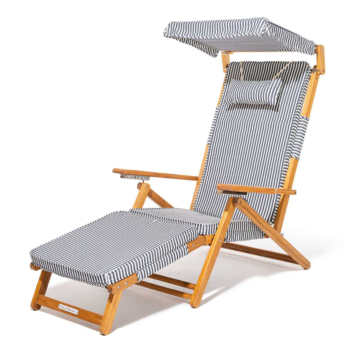 Product image of The Club Chair - Teak Natural - Lauren's Navy Stripe