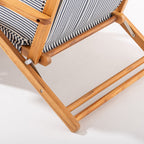 The Club Chair - Teak Natural - Lauren's Navy Stripe Club Chair Business & Pleasure Co. 