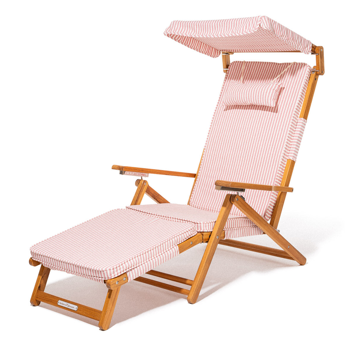 Product image of The Club Chair - Teak Natural - Lauren's Pink Stripe