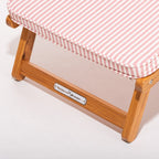 The Club Chair - Teak Natural - Lauren's Pink Stripe Club Chair Business & Pleasure Co. 