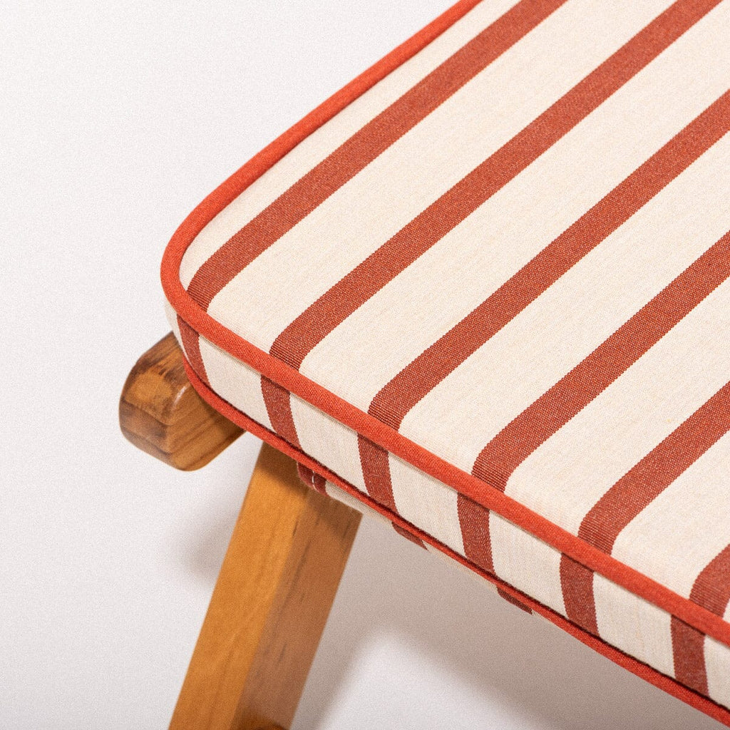 The Club Chair - Teak Natural - Monaco Le Sirenuse Stripe Club Chair Business & Pleasure Co. 