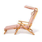 The Club Chair - Teak Natural - Monaco Le Sirenuse Stripe Club Chair Business & Pleasure Co. 