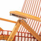 The Club Chair - Teak Natural - Monaco Le Sirenuse Stripe Club Chair Business & Pleasure Co. 