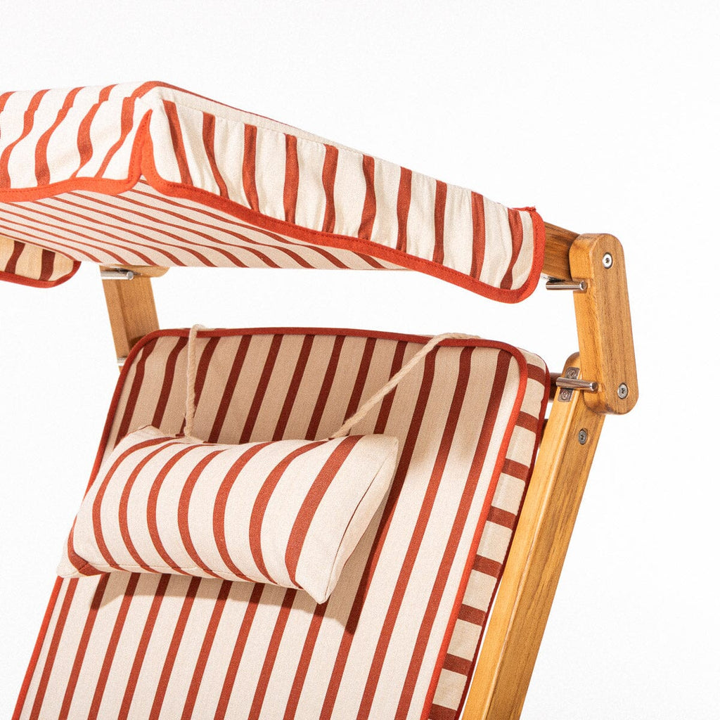 The Club Chair - Teak Natural - Monaco Le Sirenuse Stripe Club Chair Business & Pleasure Co. 