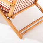 The Club Chair - Teak Natural - Monaco Le Sirenuse Stripe Club Chair Business & Pleasure Co. 