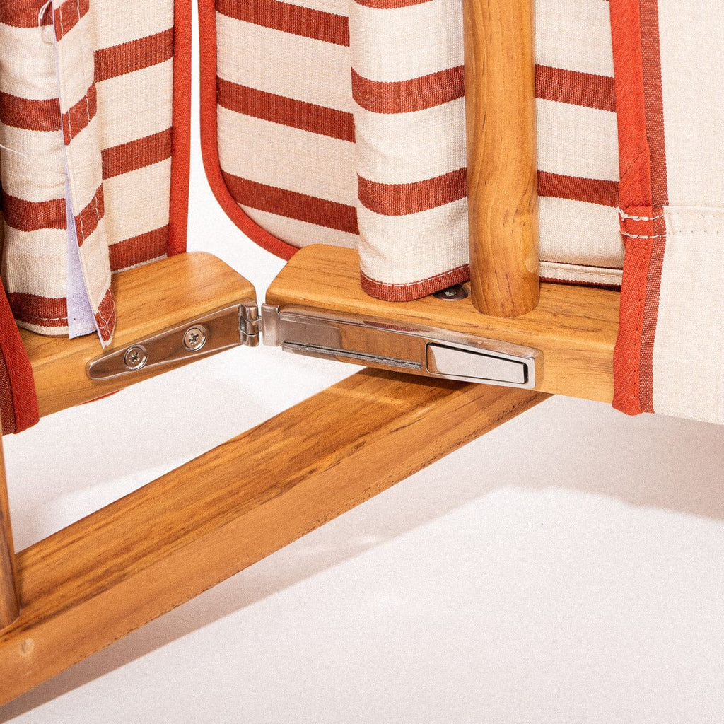 The Club Chair - Teak Natural - Monaco Le Sirenuse Stripe Club Chair Business & Pleasure Co. 