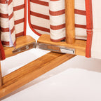 The Club Chair - Teak Natural - Monaco Le Sirenuse Stripe Club Chair Business & Pleasure Co. 