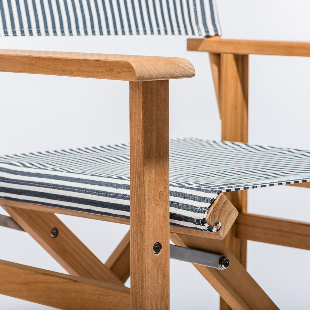 The Directors Chair - Table Height - Lauren's Navy Stripe Director Chair Business & Pleasure Co 