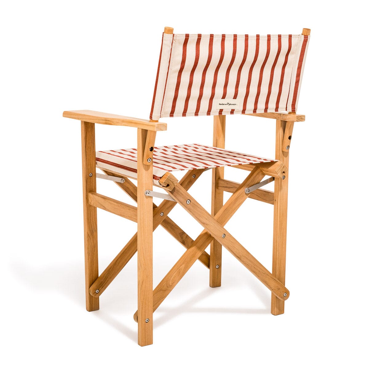 The Directors Chair - Table Height - Teak Natural - Monaco Le Sirenuse Stripe Directors Chair Business & Pleasure Co. 