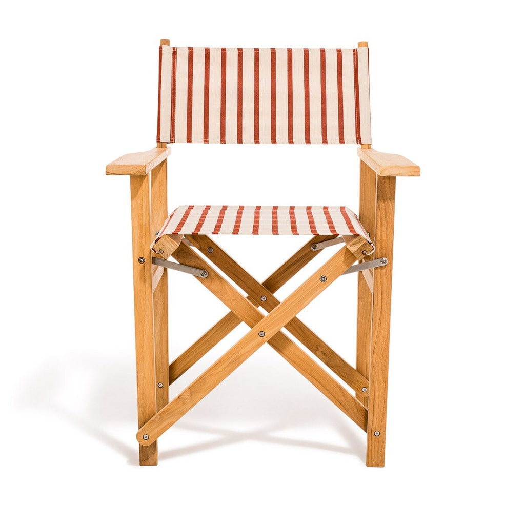 The Directors Chair - Table Height - Teak Natural - Monaco Le Sirenuse Stripe Directors Chair Business & Pleasure Co. 