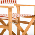 The Directors Chair - Table Height - Teak Natural - Monaco Le Sirenuse Stripe Directors Chair Business & Pleasure Co. 