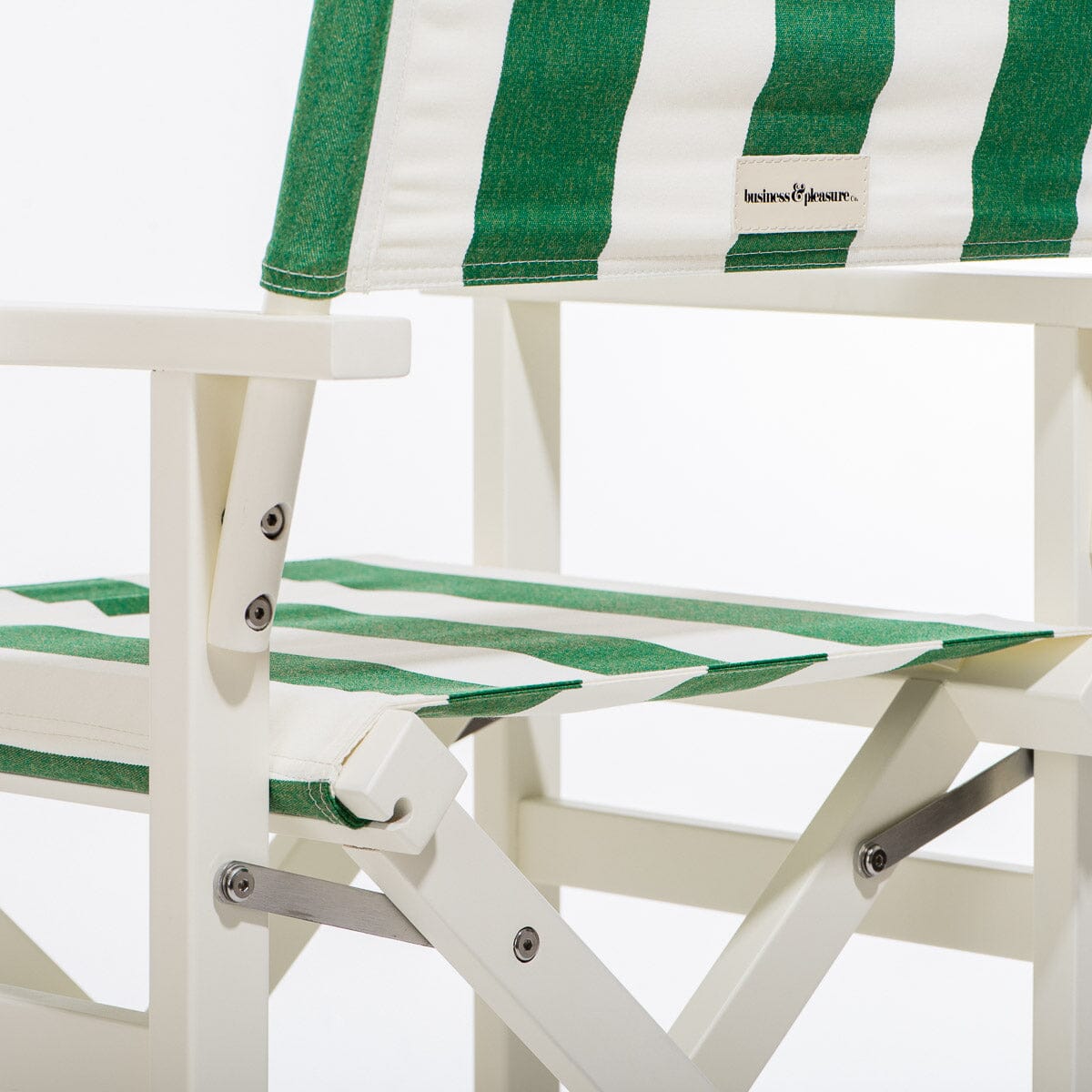 The Directors Chair - Table Height - Acacia White - Crew Canyon Green Stripe Directors Chair Business & Pleasure Co. 