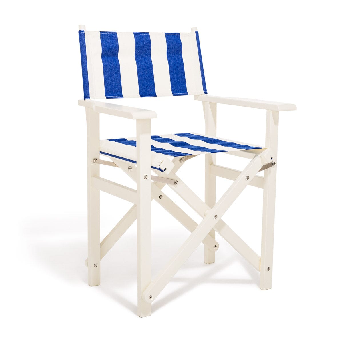 Product image of The Directors Chair - Table Height - Acacia White - Crew Mediterranean Blue Stripe Directors Chair Business & Pleasure Co. 