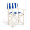 Swatch for The Directors Chair - Table Height - Acacia White - Crew Mediterranean Blue Stripe