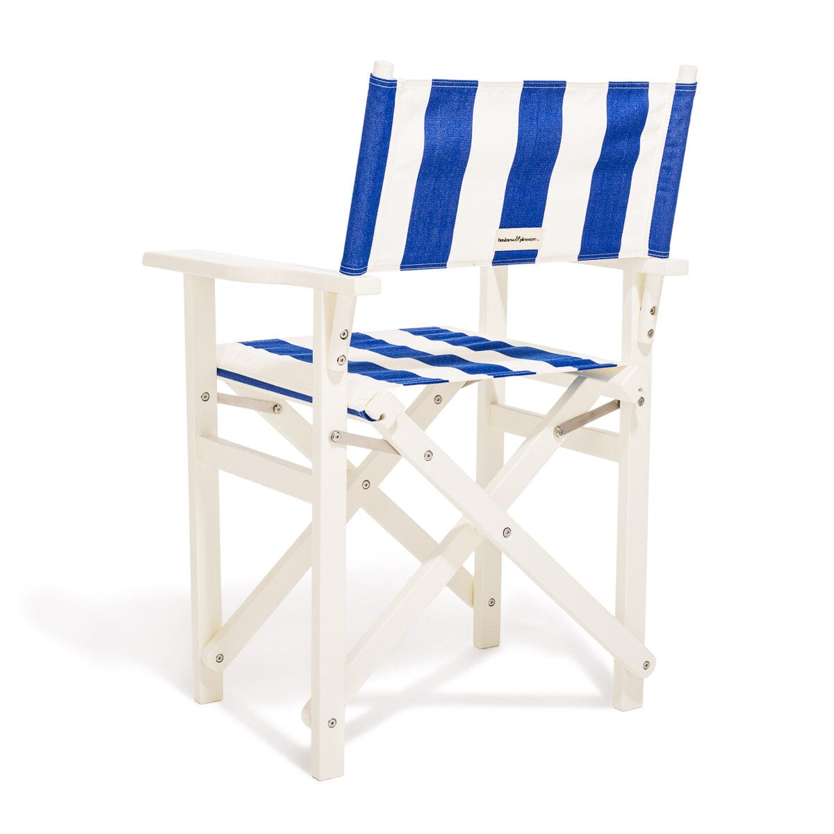 The Directors Chair - Table Height - Acacia White - Crew Mediterranean Blue Stripe Directors Chair Business & Pleasure Co. 