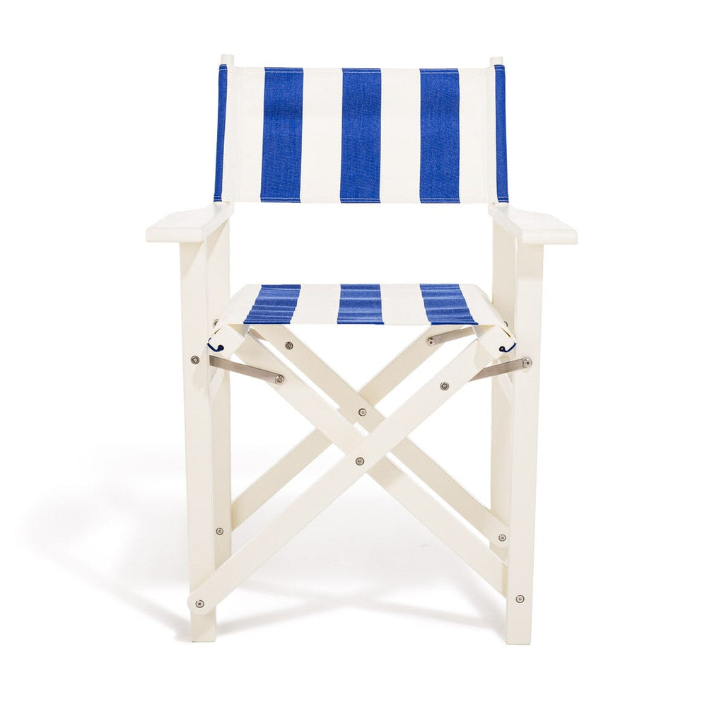 The Directors Chair - Table Height - Acacia White - Crew Mediterranean Blue Stripe Directors Chair Business & Pleasure Co. 