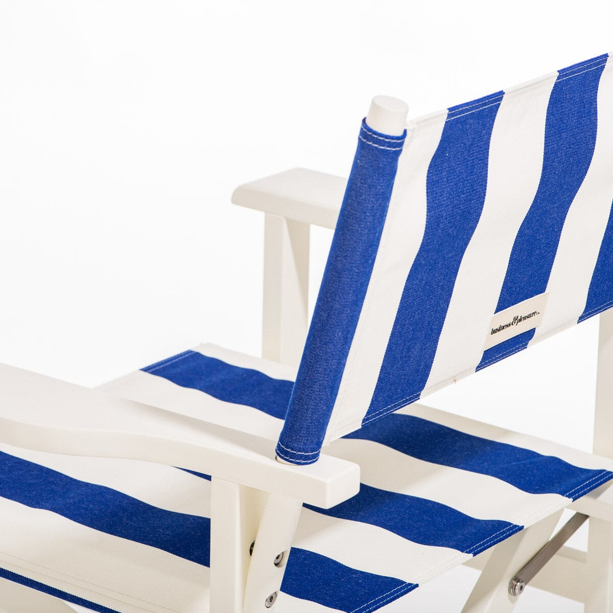 The Directors Chair - Table Height - Acacia White - Crew Mediterranean Blue Stripe Directors Chair Business & Pleasure Co. 
