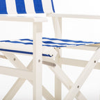 The Directors Chair - Table Height - Acacia White - Crew Mediterranean Blue Stripe Directors Chair Business & Pleasure Co. 