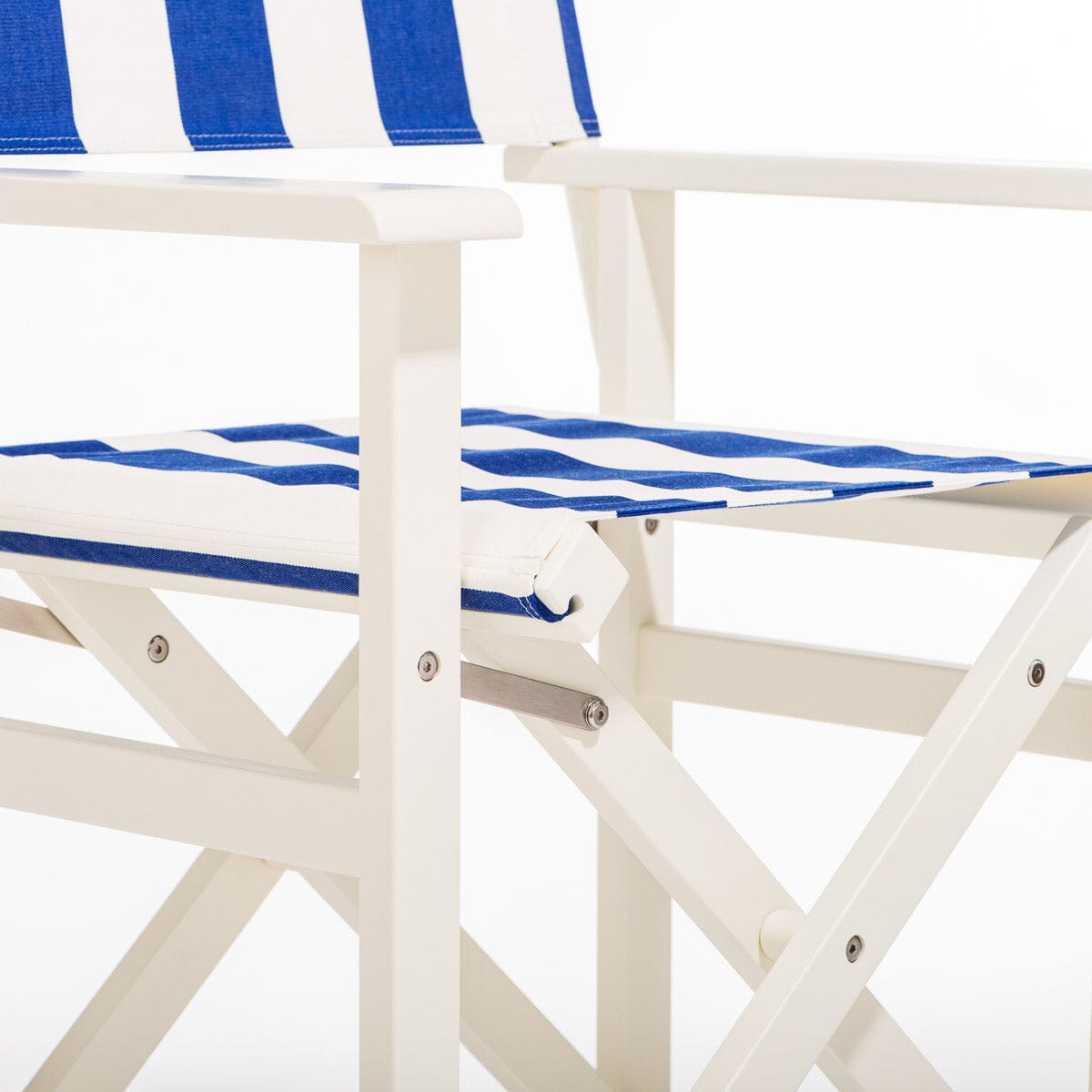 The Directors Chair - Table Height - Acacia White - Crew Mediterranean Blue Stripe Directors Chair Business & Pleasure Co. 