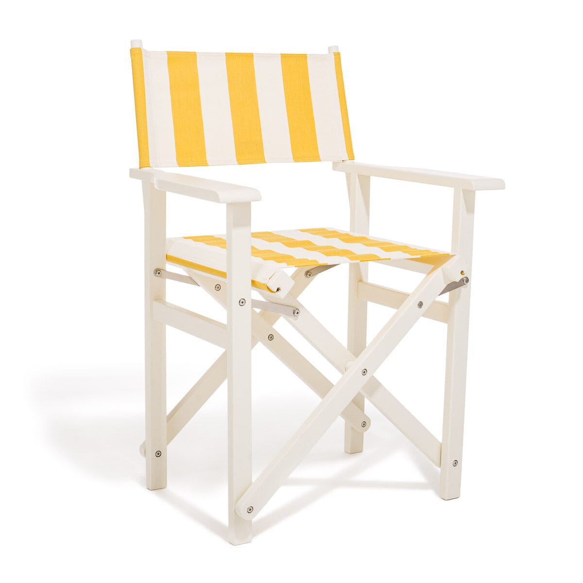 Product image of The Directors Chair - Table Height - Acacia White - Crew Mimosa Yellow Stripe Directors Chair Business & Pleasure Co. 